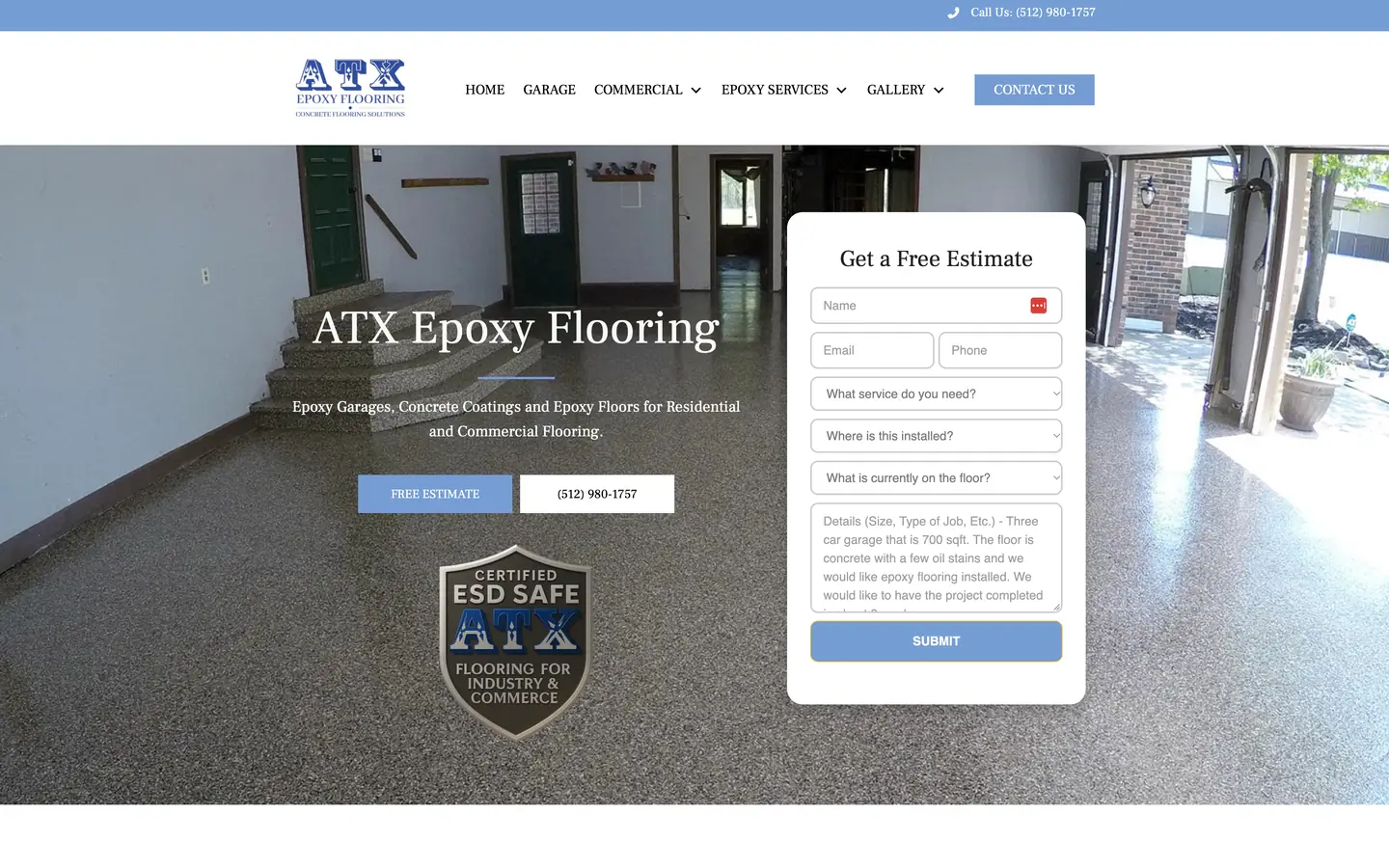 atxepoxyfloors.com before the redesign